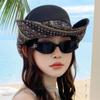 Floral Printed Women's Sun Hat Wide Brim Mountain Climbing Hat Retro Wide Brim Bucket Hat  Travel