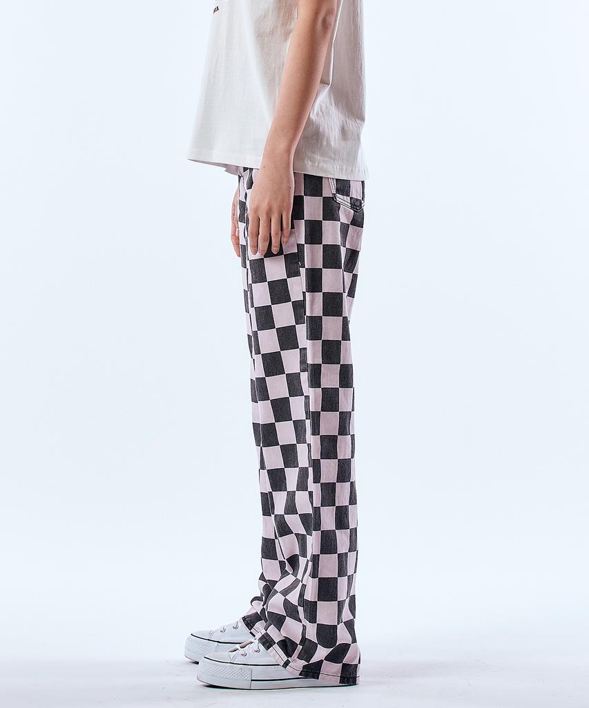 Pillogeulaem Queen Chess Pigment Wide Pants (Purple)