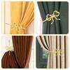 2Pcs Metal Bow Curtain Holdback Decorative Gold Bow Knot Curtain Tieback Modern Window Drapery Holdback Hook for Home Bedroom