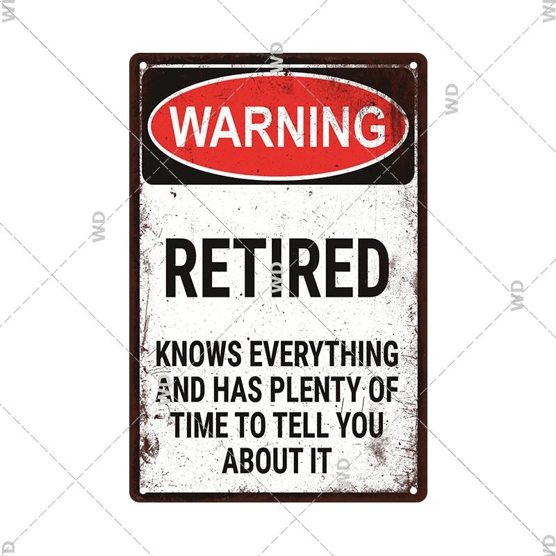 Tin Sign No Parking Slow Down Caution Warning Do Not Pass Metal Vintage Plaque Retro Metal Plate Traffic Yard Street Wall Decor