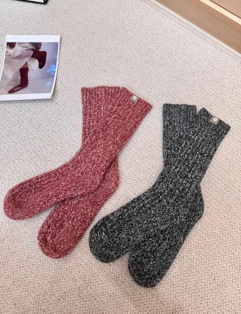 2025 Autumn/Winter Wool Blend Mid-Calf Socks - Nordic & Korean Style, Fair Isle Pattern, Warm.