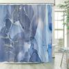 Purple Marble Shower Curtain Abstract Lavender Gold Fabric Bath Curtains Modern Ombre Watercolor Ink Art Home Bathroom Decor Set