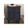 Table De Chevet Vintage,hauteur 52 Cm,avec Deux Tiroirs Et Pieds De Style Colonne Romaine,table De Chevet En Bois Massif(bleu Foncé)