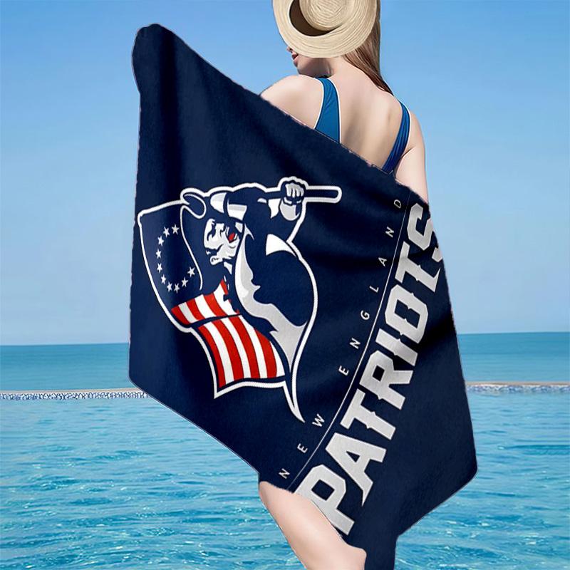 Patriots Team Spirit Microfiber Beach Towel, Lightweight And Quick-Dry, for Summer Travel, Beach Essential, Swimming Pool