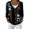 Women's Fashion Long Sleeve Christmas Snowman Snowflake Print Jacket Cardigan