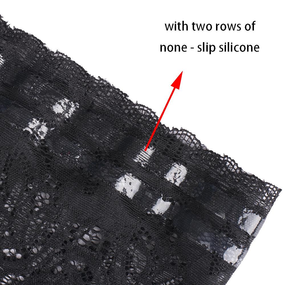 Joyshaper - Mutande da donna con pizzo sotto la gonna, pantaloni corti, anti scivolo, in pizzo, senza cuciture Nero XXXL