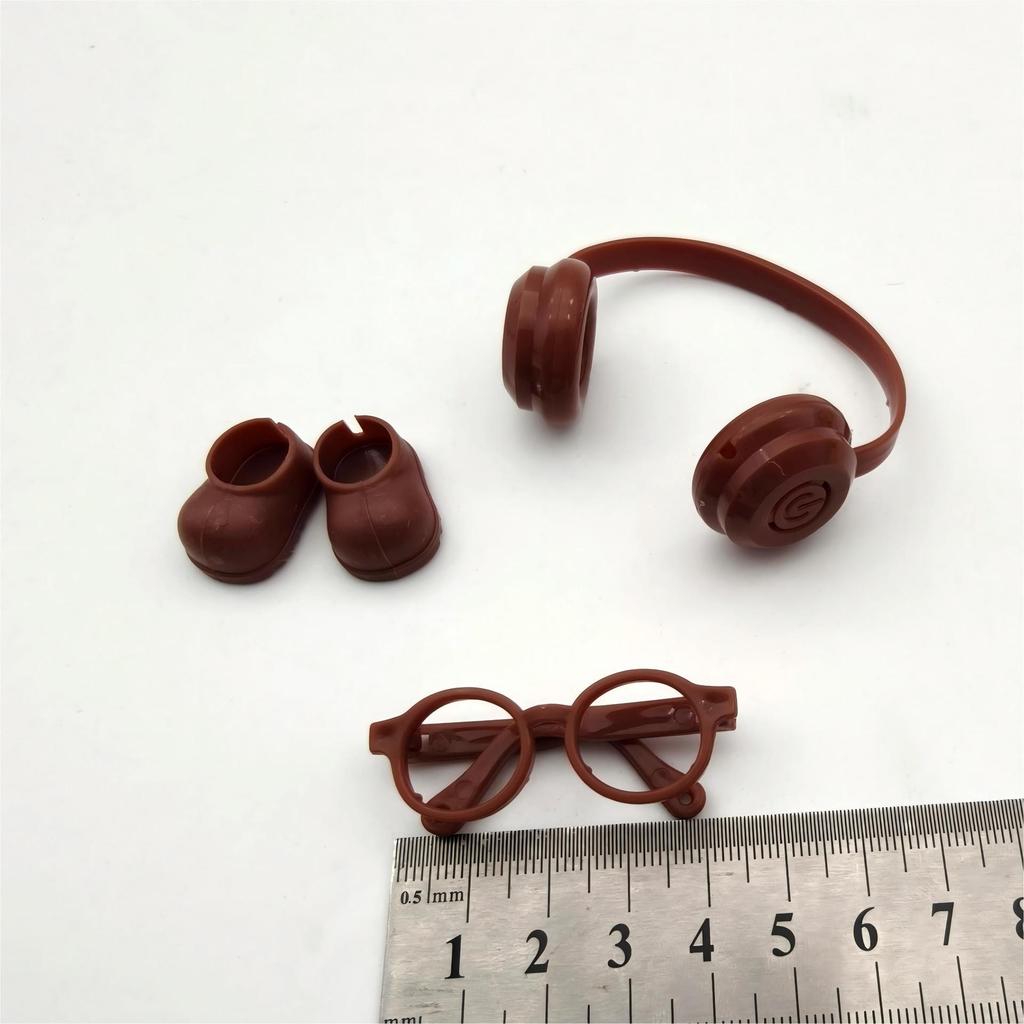 Heart Code Doll Accessories: Lensless Glasses, 4.0 Mini Labubu, Earphones, Shoes, and Three-Piece Set