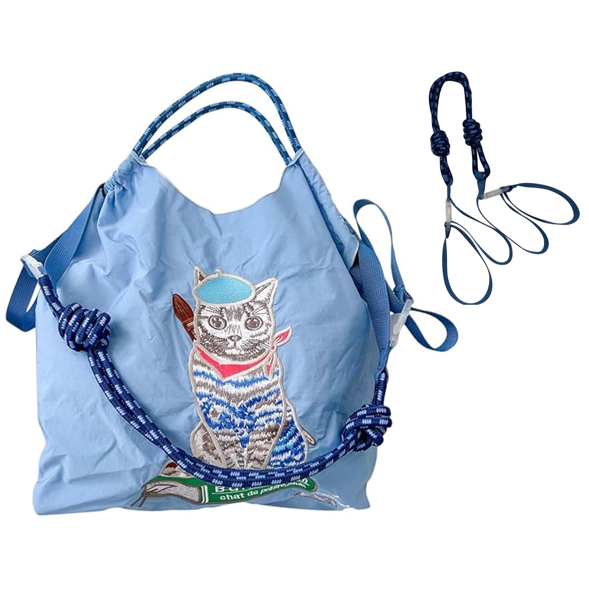 

AAGWW Pole and Chain Eco Bag, Tote Bag, Embroidered, Shopping Bag, Travel Bag, Foldable, Storage, Large Tote Bag, Nylon