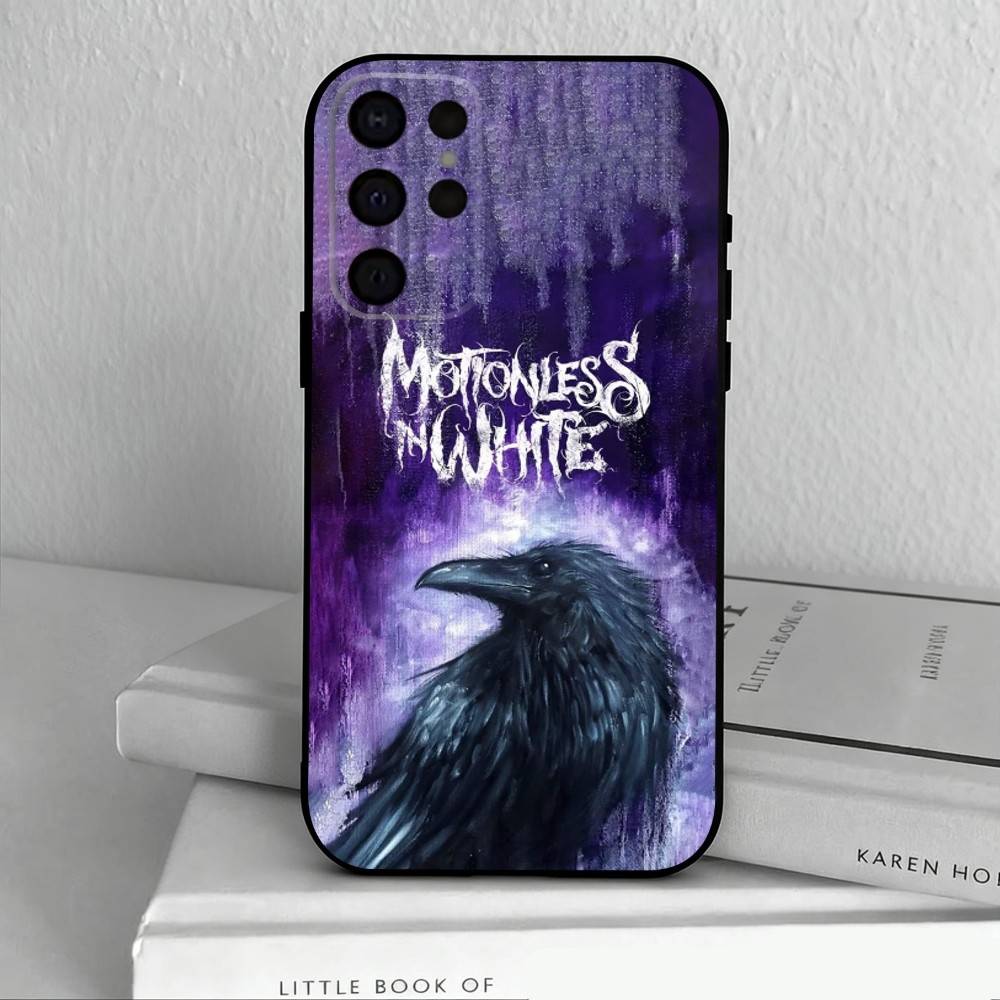 Custodia per Telefono M-Motionless in W-White Band Per Samsung S25,S24,S21,S22,S23,S30,Ultra,S20,Plus,Altri Custodia Morbida Nera