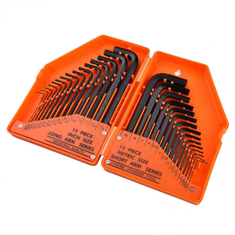 Hex for Key Allen Wrench Set, Long Arm End Hex for Key Set Tools, T-Handle, S2 S