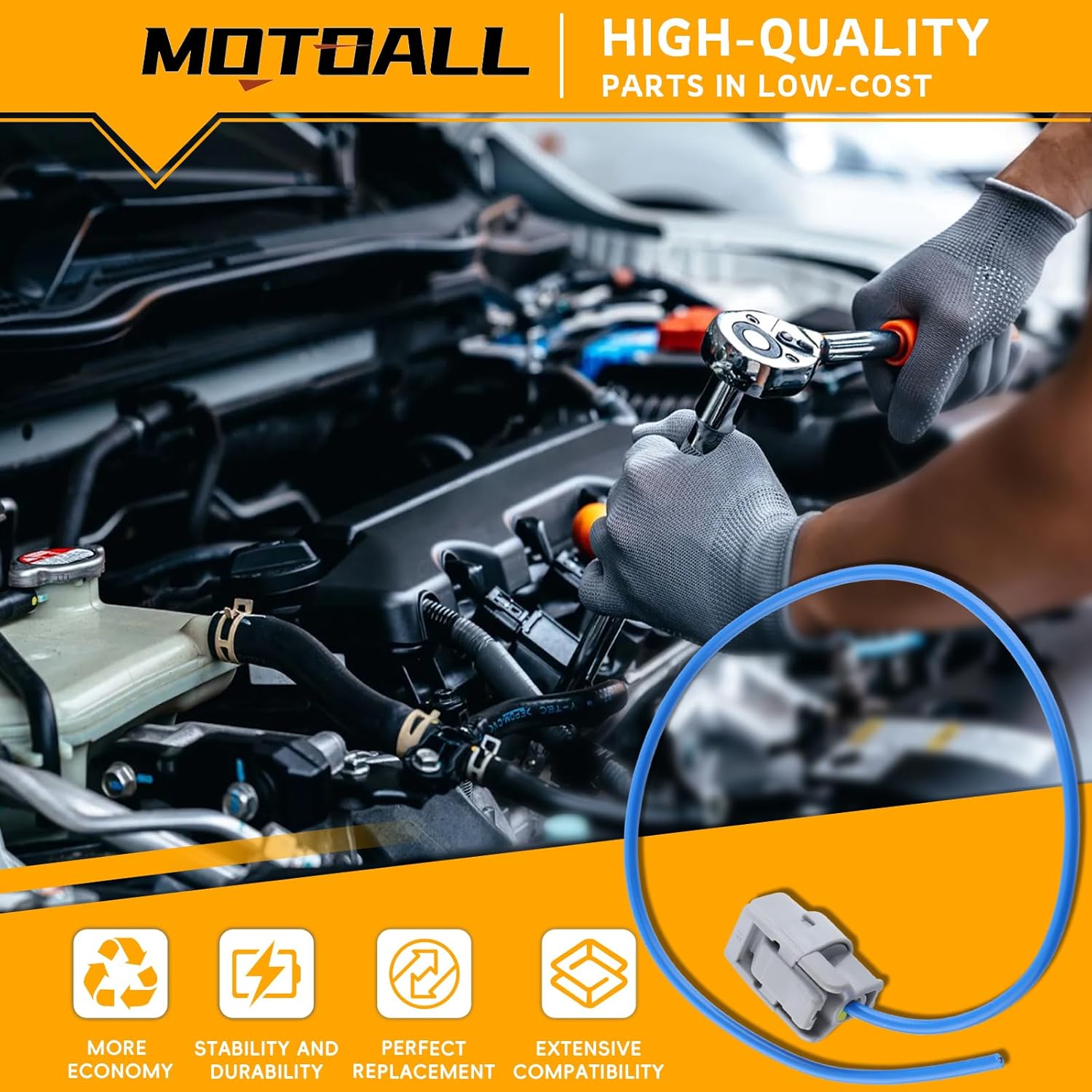 

MOTOALL 1-Way Connector 11428 for Toyota Temperature Sensor Power Steering Pump Switch Connector Pigtail 1b257 for Toyota 97-11