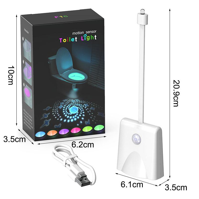 Toilet Nights Lights Changing Motion Sensor Activated Led Projection Nightlight Usb Rechargeable Toilet Bowl Light
