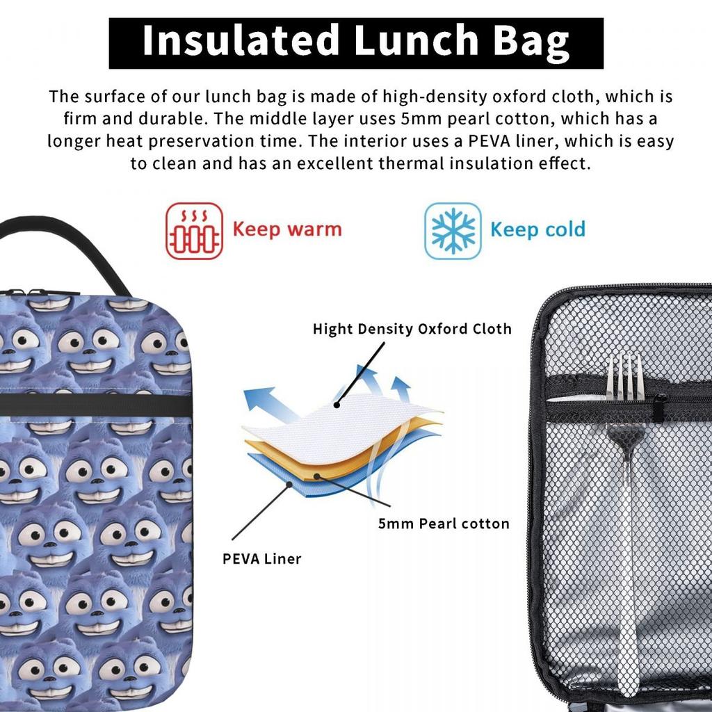 Grizzy And The Lemmings Insulated Lunch Bag for Kids School Cooler Thermal Food Box Tote Portable Lunch Boxes Container
