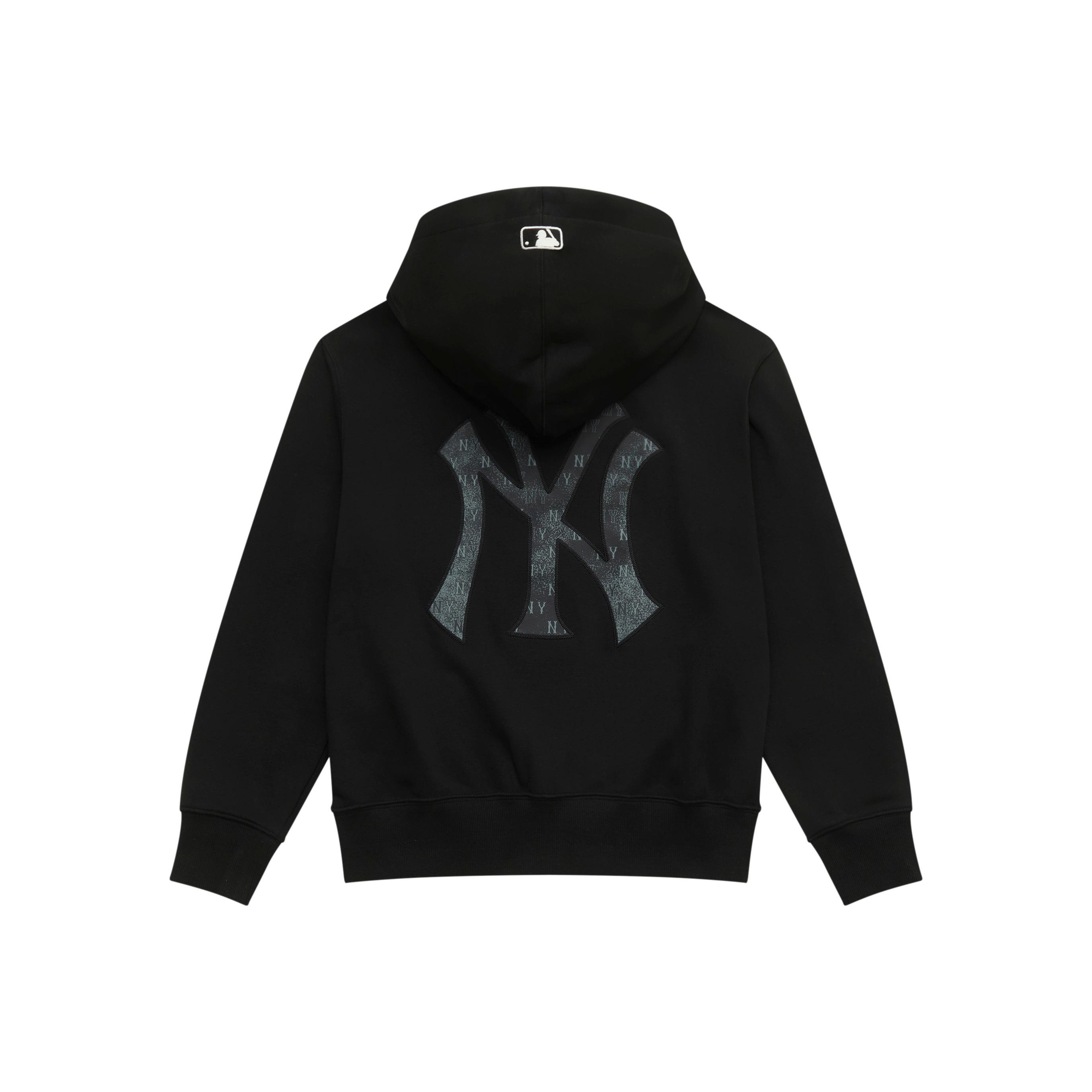 MLB Monogramm Serie New York Yankees Mode Trendig Lässig Bequem Vielseitiger Hoodie Mit Großem Logo Und Kordelzugsaum 3ATRM0254-50BKS XS black