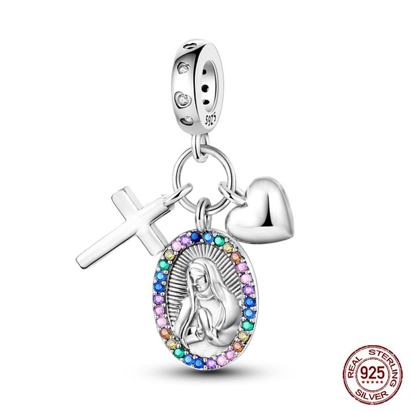 Copper Nossa Senhora Aparecida Dangle Charms Beads Fit Qikaola Original Bracelets Diy Jewelry Making For Women