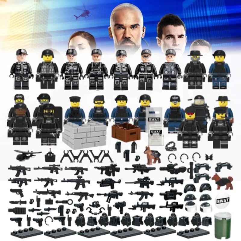 Military Police Building Blocks Set 22pcs Abs Plastic Diy Figure Toy For Boys