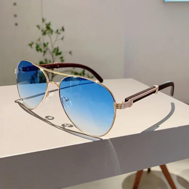 KAMMPT Fashion Pilot Men's Sunglasses Oversize Luxury Metal Design Shades Decoration Women's Sun Glasses for Travelling Driving