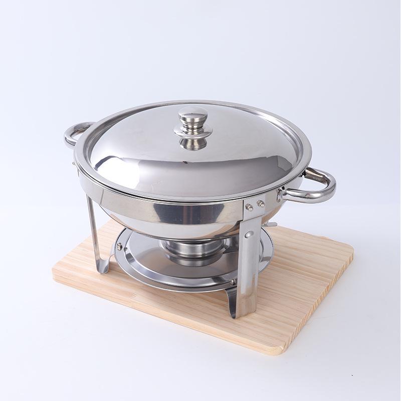 Gold-Plated Stainless Steel Mini Buffet Stove Set with Alcohol Heater Single piece