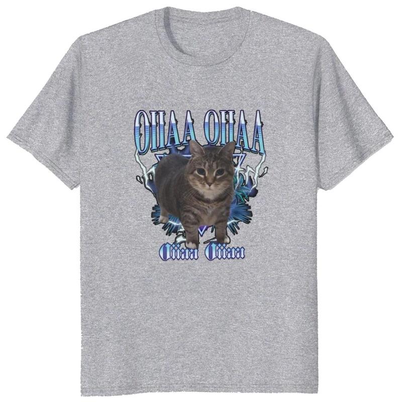 

Футболка Oiia Oiia Cat Веселая и динамичная для фанатов кошек Oiia Фанаты кошек Японская футболка Y2k Мягкая и унисекс одежда 4XL