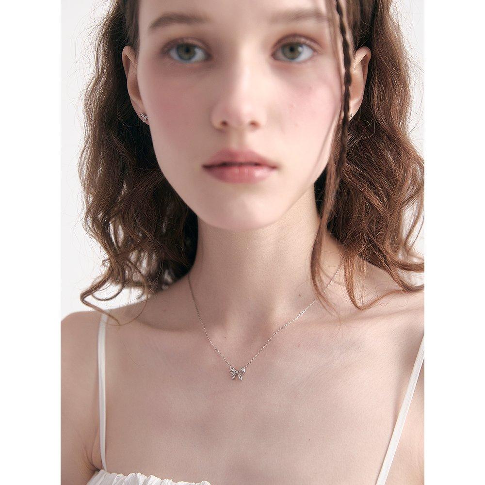 [Rosemont] Silver Ribbon Necklace Ra24C36K