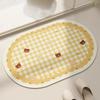 Bathroom Rug Absorbent Non-slip Floor Mat Diatomite Bath Toilet Area Foot Mats Pink Plaid Home Decor Quick Drying Carpet