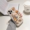 Cute Cookie Teddy Bear Pattern Silicone Phone Case For iPhone 17 Pro Max 16 15 14 13 12 11 XS X XR 14 15 Plus 16E 17 Air Cover
