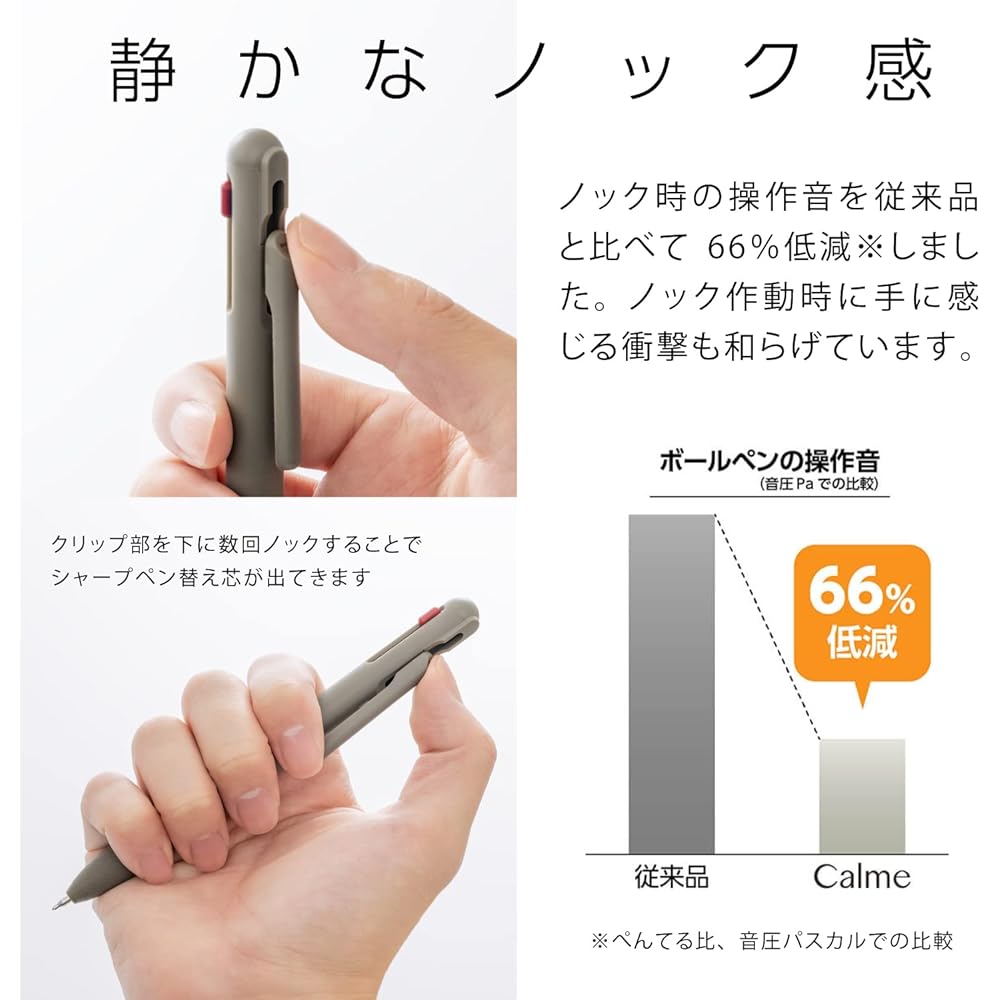 Pentel Calme Multi-Function Ballpoint Pen 0.5mm Sharp 0.5mm Khaki Pack of 10