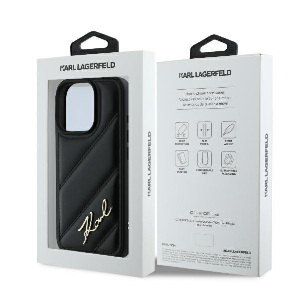 Karl Lagerfeld Klhcp16Xpqdsmgk Iphone16 Pro Max 6.9 Czarny/Black Hardcase Quilted Signature
