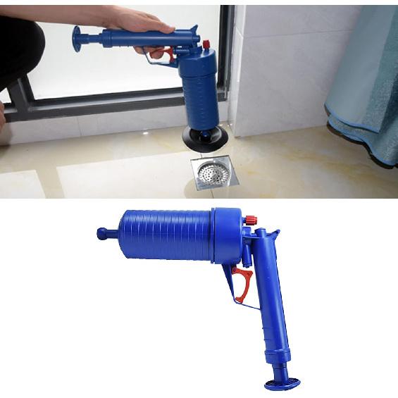 Toilet Plunger, High Pressure Air Drain Blaster Gun Sink Clog Remover Tool Pipe Dredging Unclogger with 4 Sized Suckers for Bathroom Bathtubs Tub