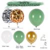 Kit de arco de guirnalda de globos verdes con diseño de animales de safari en la jungla, decoración para fiesta de cumpleaños, globos de látex con diseño de animales para niños, baby shower