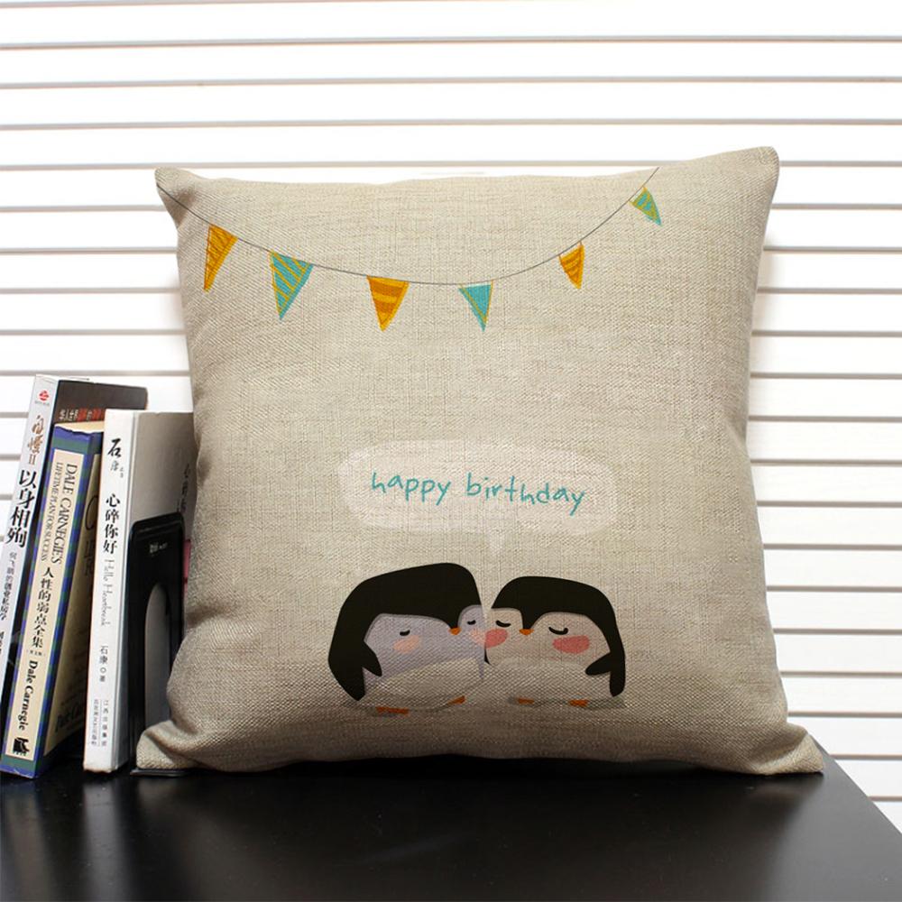 Cute Cartoon Animal Cushion Cover Funny Penguin Pillow Case Bedroom Living Room Sofa Decoration Pillowcase 45x45 Children's Gift