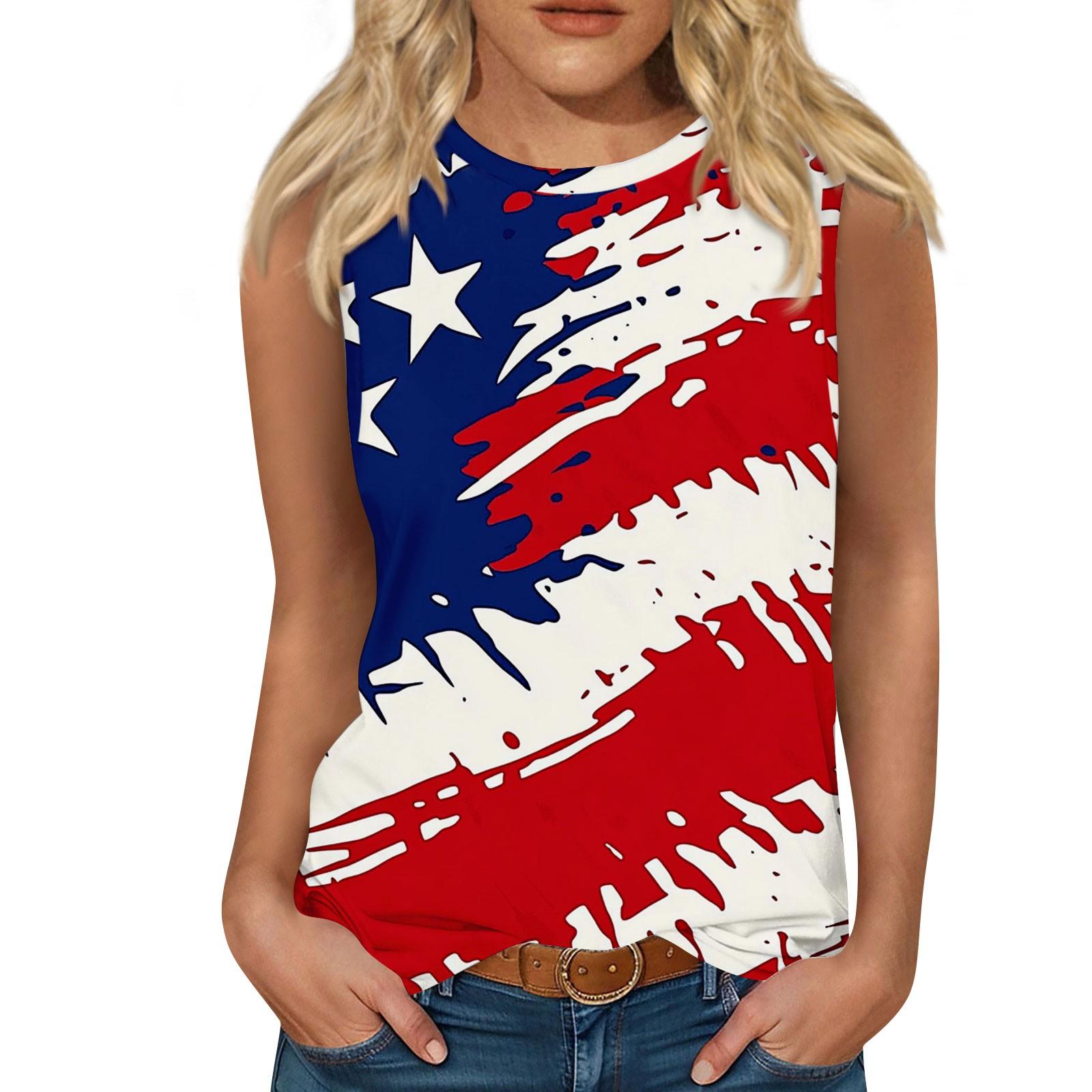 

Женский повседневный круглый вырез без рукавов с принтом жилет Топы жилет L красный