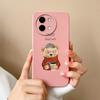 Cute Bear Cartoon Pattern Shell For Vivo T3x Y03 Y28 Y38 Y200i T3 X Cover Bumper Screen Protector Lens Protection Liquid Silicone Soft Phone Bags Case