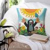 Mole Krtek Little Maulwurf Cartoon Pillowcase Printed Cushion Cover Decorations Throw Pillow Case Cover Home Square 18"