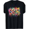 Soft  Mens T-Shirt, Colorful Bruh Latter Tee with Funny Picture Print for Young, Premium Quality Leisure Outfit