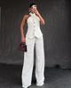 2025 Summer Women's Halter Top & High Waist Long Pants Set - European & American Style