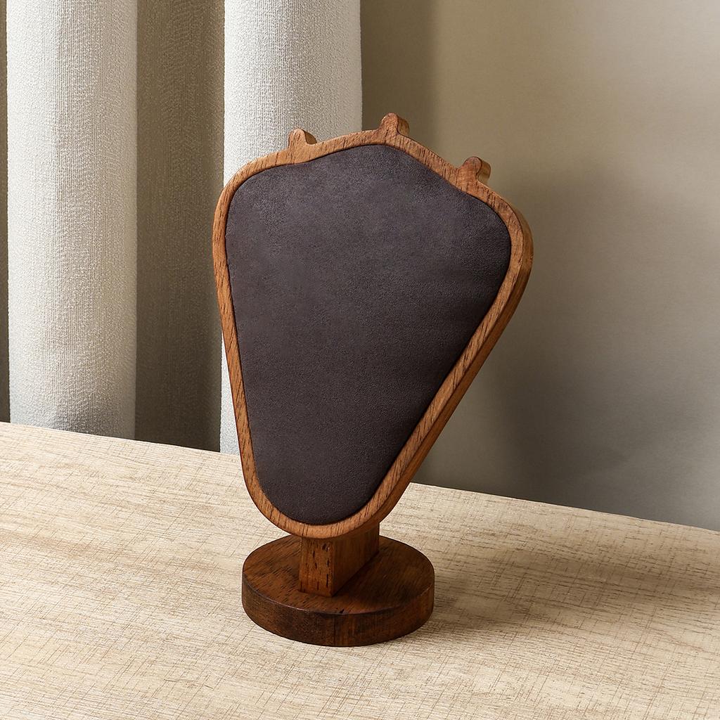 1pc Vintage Wooden Jewelry Display Stand - Velvet Bust Necklace Holder & Organizer for Home Decor