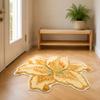 Modern Home Decor Mat Lily Shape Floor Mat, Absorbent Velvet Rug for Bathroom And Entrance, Non-slip Decorative Flower Bedroom Dressing Table,