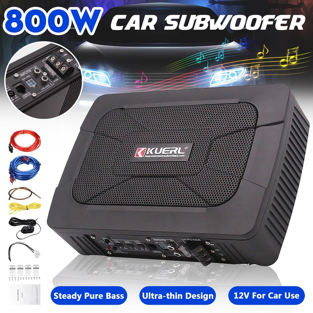 800W 9 Inch 12V Car Under Seat Slim Sub Woofer AMP Super Bass Car Amplifier Active Subwoofer Subwoofers Ultra-thin Car Speaker