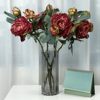 Künstliche Blume, helle Farbe, Mehrzweck-Seidentuch, lichtecht, lebendige Simulation, Pfingstrosen-Blumenstrauß, Hausgarten, Hochzeitsdekoration