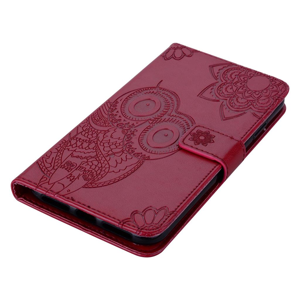 For Samsung Galaxy S25 Ultra Case Owl Flower Imprinted Leather Cover Wallet with Strap