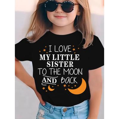 Europäische Größe Mädchen Rundhals Kurzarm T-Shirt mit Einzigartigen Englischen Mustern