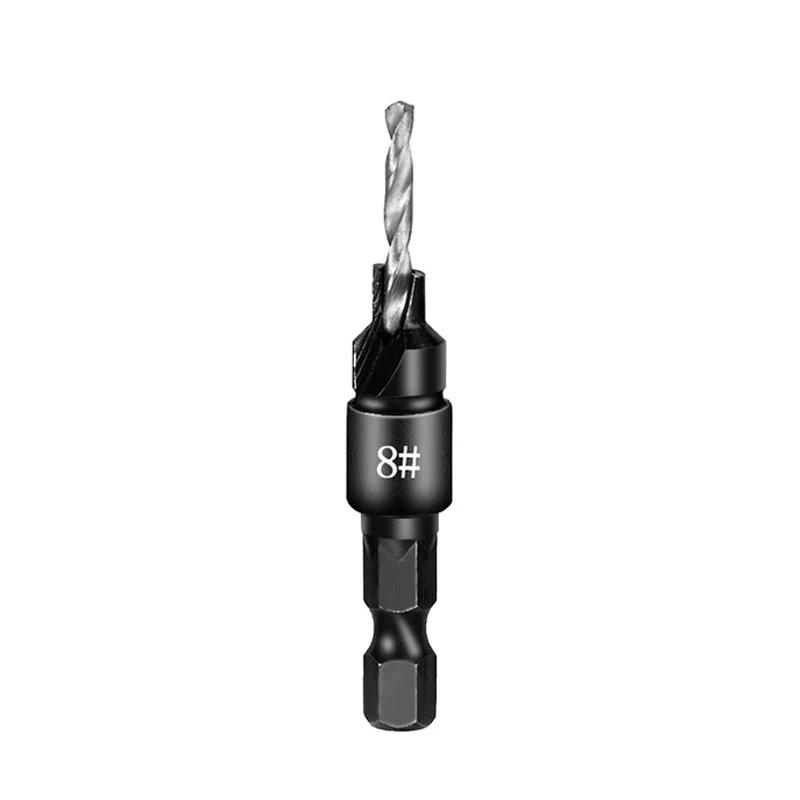 #5 #6 #8 #10 #12 Countersink Drill Bit Drill Pilot Hole Hexagonal Shank Screw Electric Drill Drilling Tool