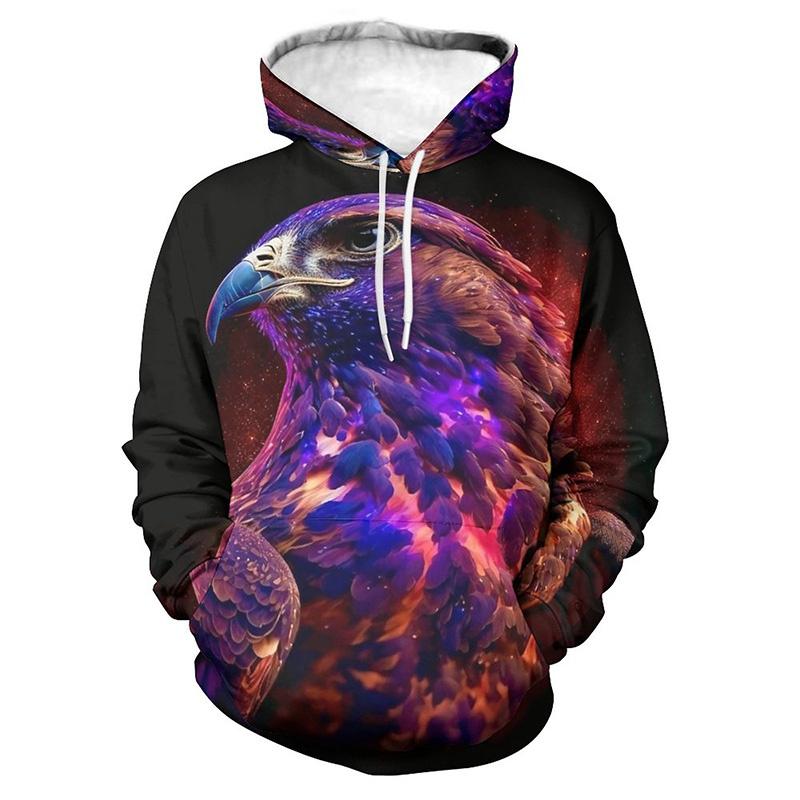 

Fashion Animal Pattern Hoodie For Men Eagle Cat Dog 3D Print Long Sleeves Casual Pullover Street Hoodies Loose Women Sweatshirt 6XL