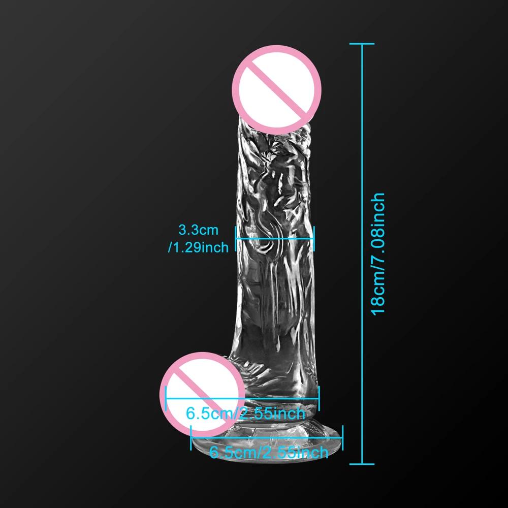 Transparent Soft Jelly Dildo for Women Realistic Fake Dick Penis Strong Suction Cup Butt Plug for Woman Men Anal Sex Toys