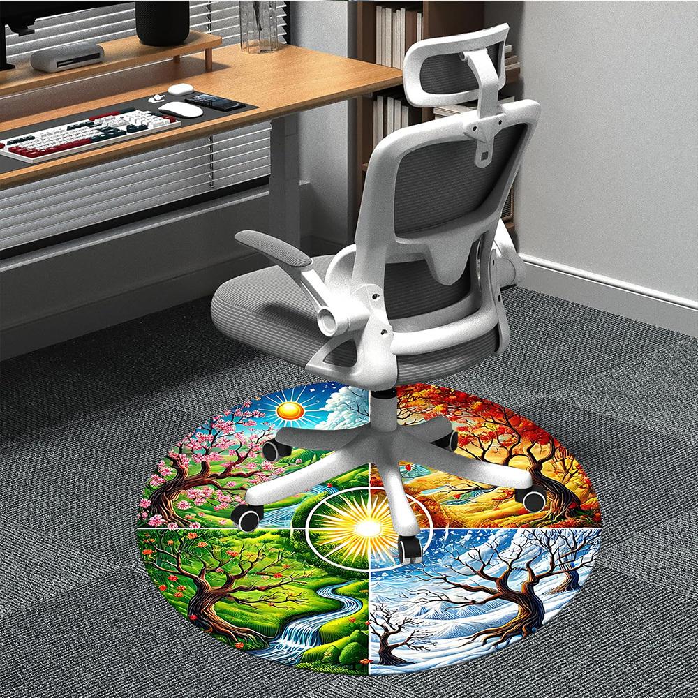 

1pc Spring, Nature Chair Carpet for Office, Soft Comfortable Mat For Office, Living Room, Bedroom, Machine Washable Carpet yy251112125 80cm by 80cm