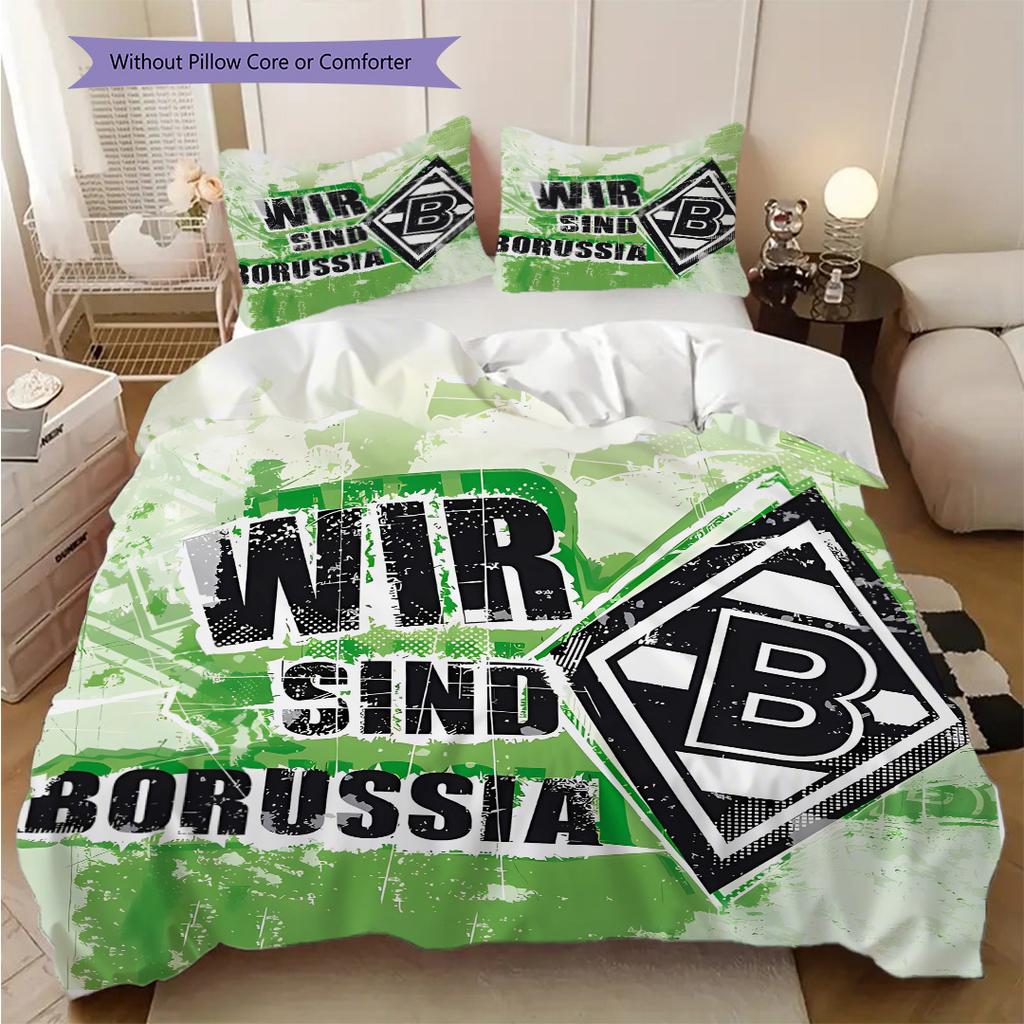 Set Copripiumino Trapuntato con Fantasia Borussia Federe Decorazione per la Casa Regalo di Compleanno (1 * copripiumino + 2 * federa, senza nucleo)