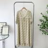 Artificial Cotton Nightdress Summer Thin Pajamas Home Dress Fancy Sweet Short Sleeve Cotton Silk Midi Skirt Plus Size Home