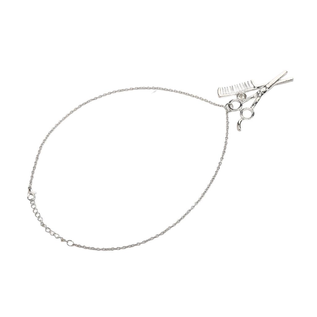 Sax Kam Hänge Halsband Legering Sax Kam Prydnader Utsökt Hår Stylist Hänge