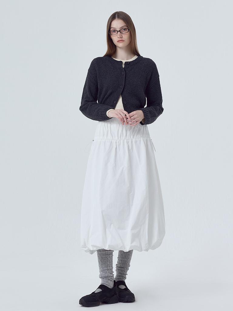 Etmont String Balloon Long Skirt, Ivory